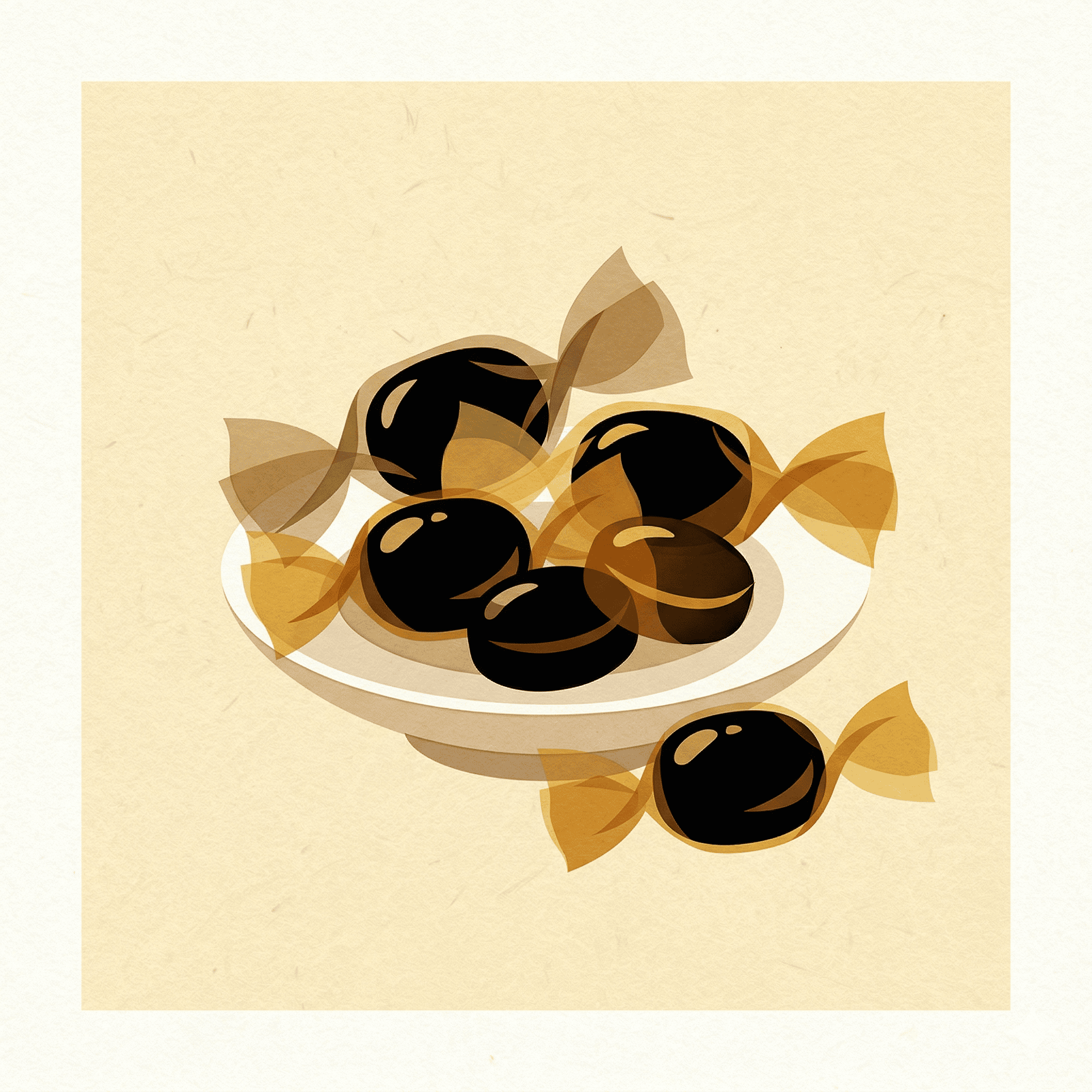 開運：黒い飴をなめる